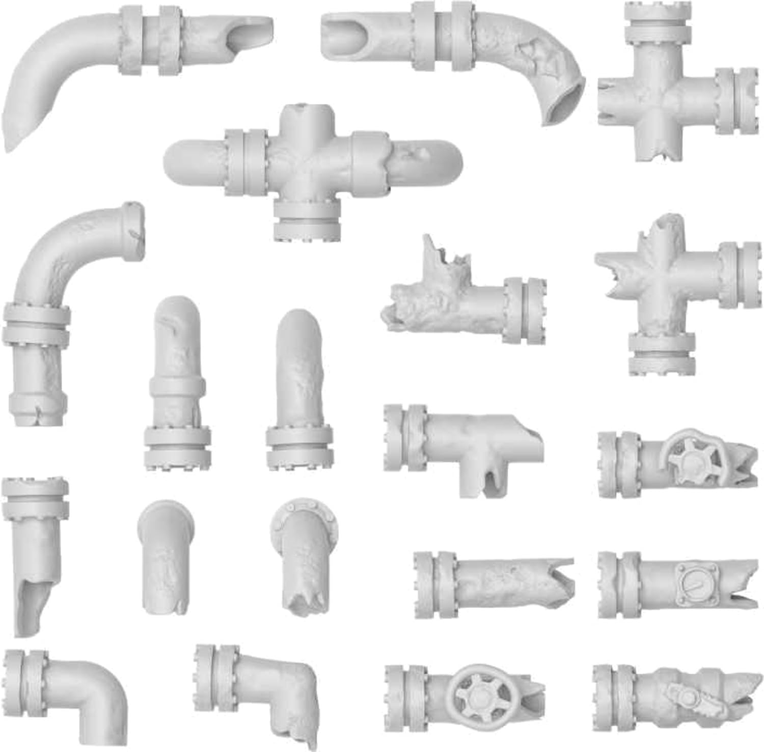 Green Stuff World 3D Printed Damaged Pipe Kit for Model Building
