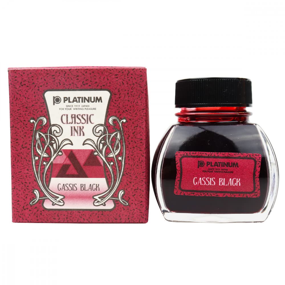 PLATINUM Classic Bottle Ink 15ml Cassis Black for Fountain Pens