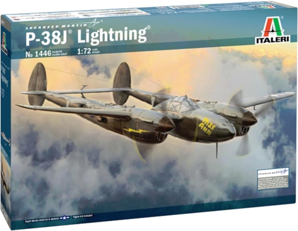 Italeri 1/72 Scale Model P-38J Lightning Aircraft Kit