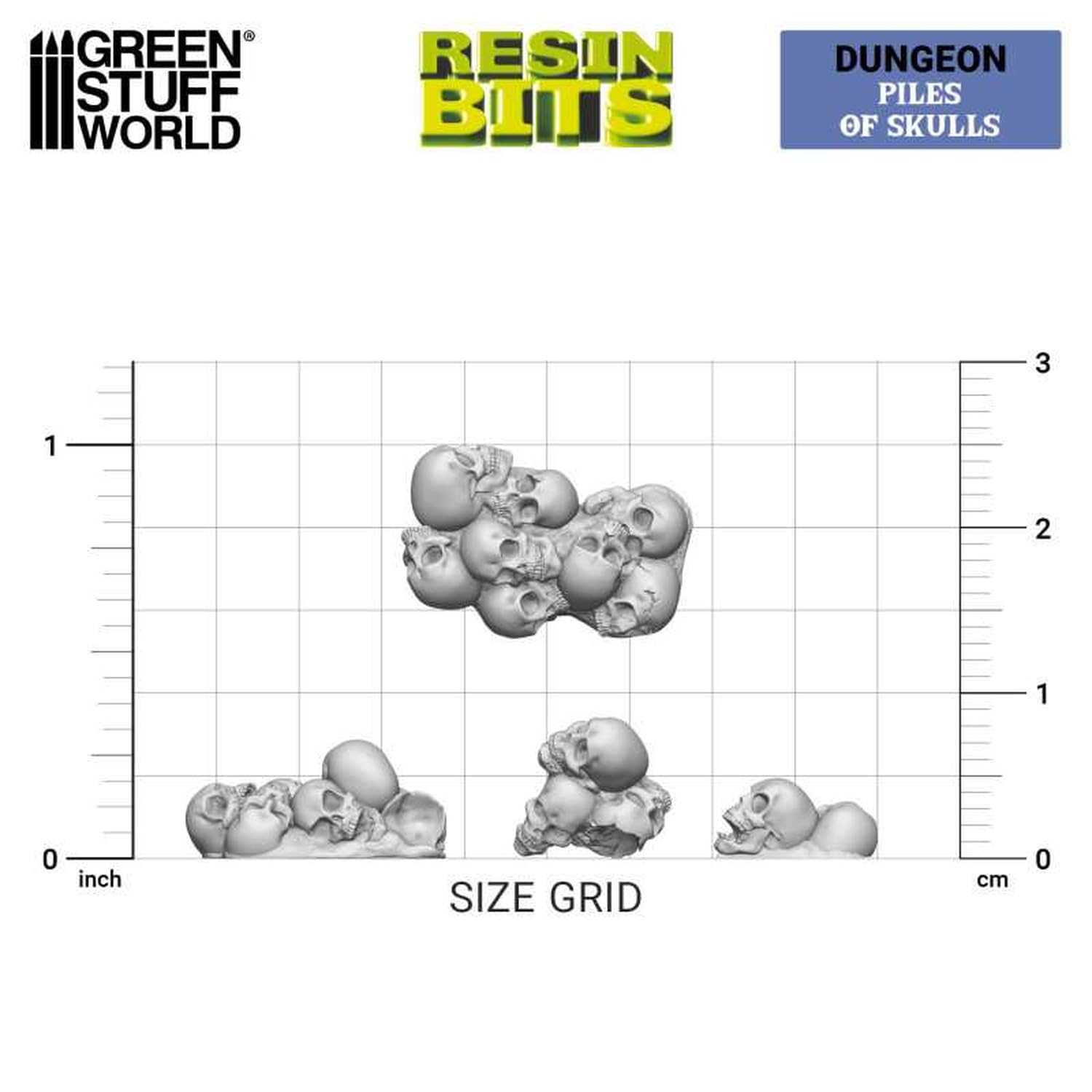 Green Stuff World 3D Printed Skull Mountain Set for Model Building