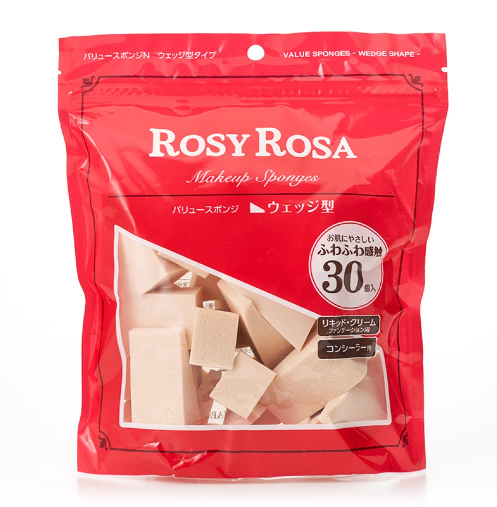 ROSY ROSA Value Sponge N Wedge Type 30P for Precise Makeup Application