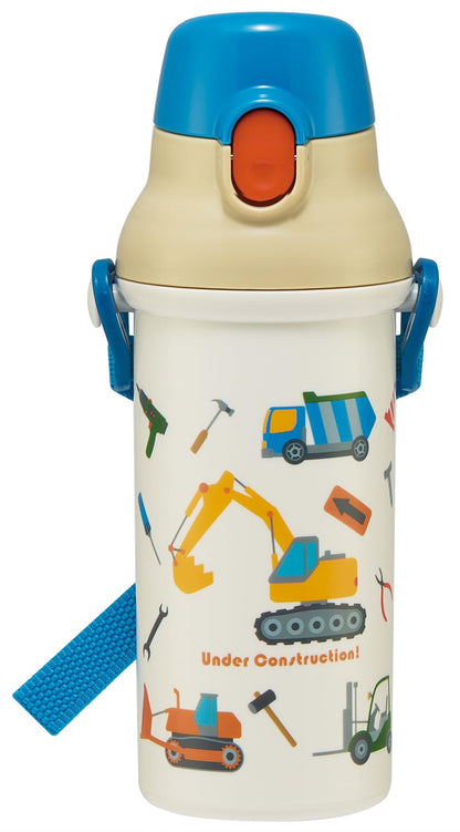 Skater Kids Water Bottle 480ml with One-Push Open Feature