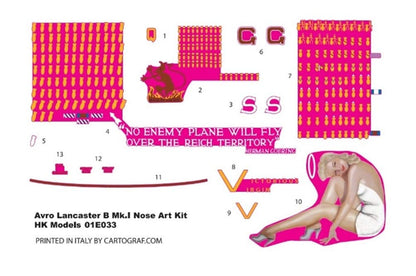 HK Models 1/32 Avro Lancaster B Mk.I Nose Art Kit Model