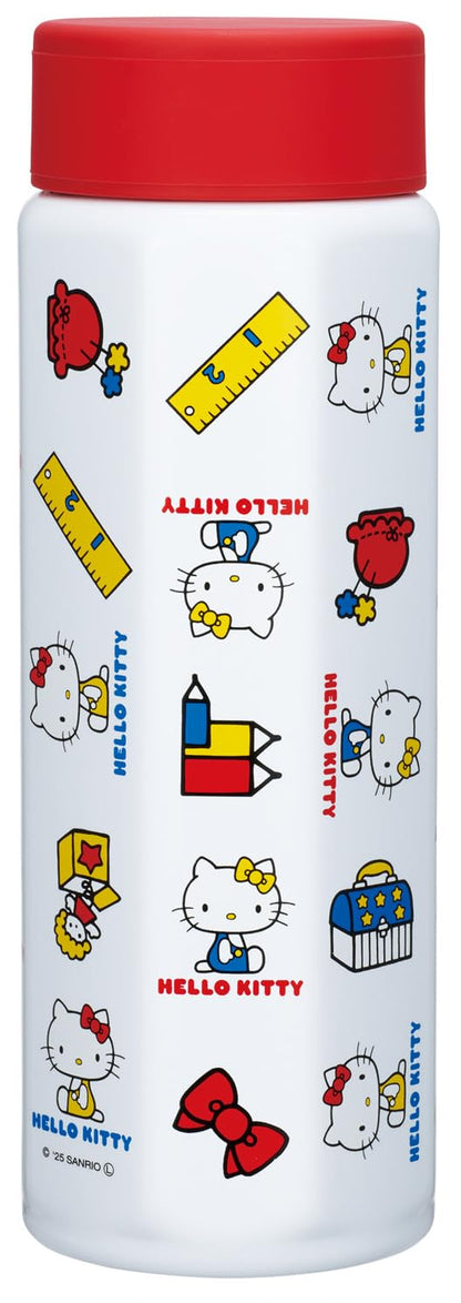 Skater Stainless Steel Octagonal Water Bottle 500ml with Hello Kitty Design