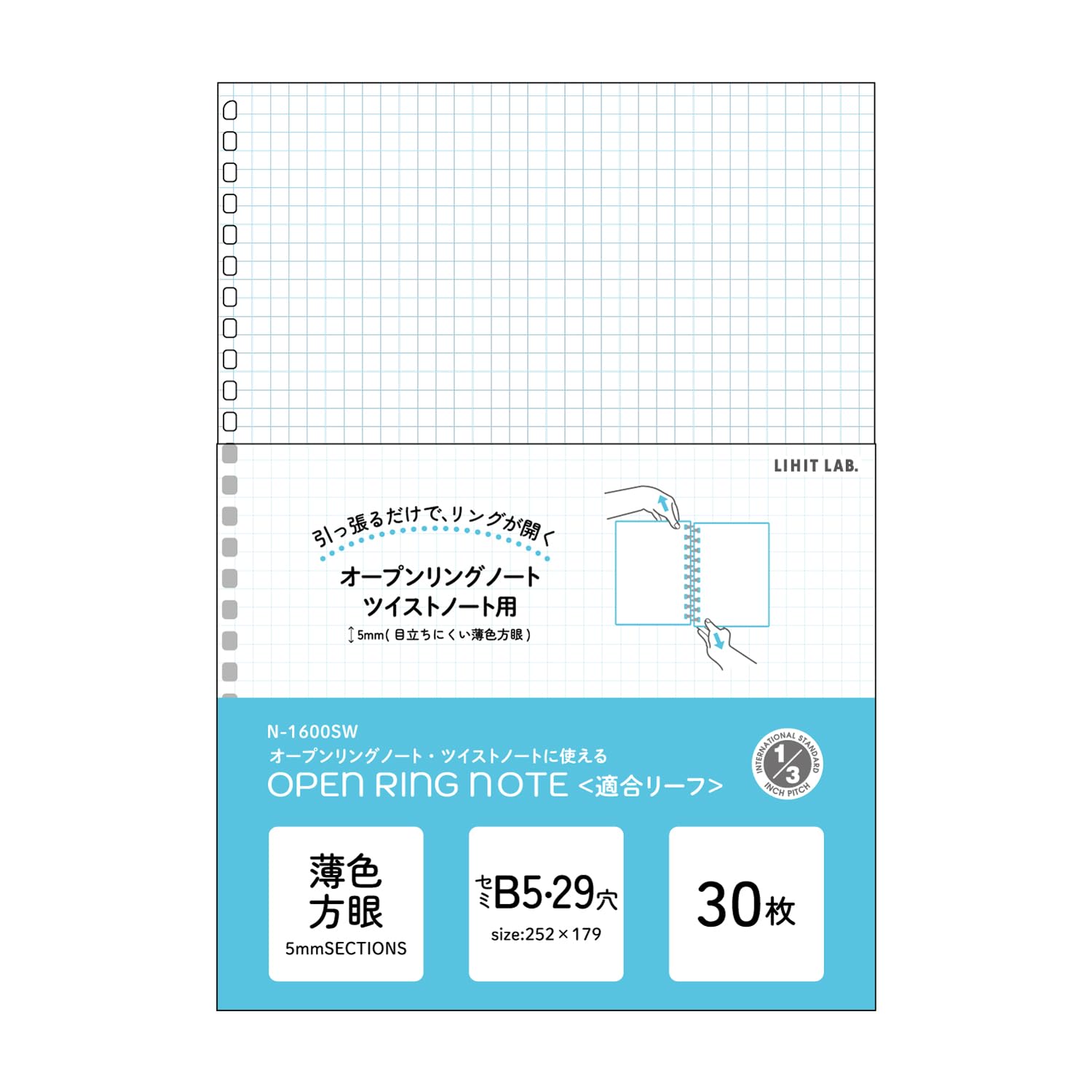 Lihit Lab Twist Note Specialized Refill Light Color Graph Paper Semi B5S