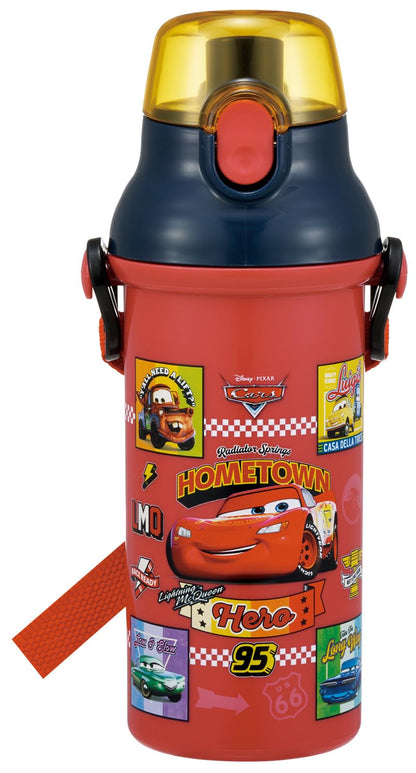 Skater Kids Water Bottle 480ml One-Push Open Plastic Made in Japan