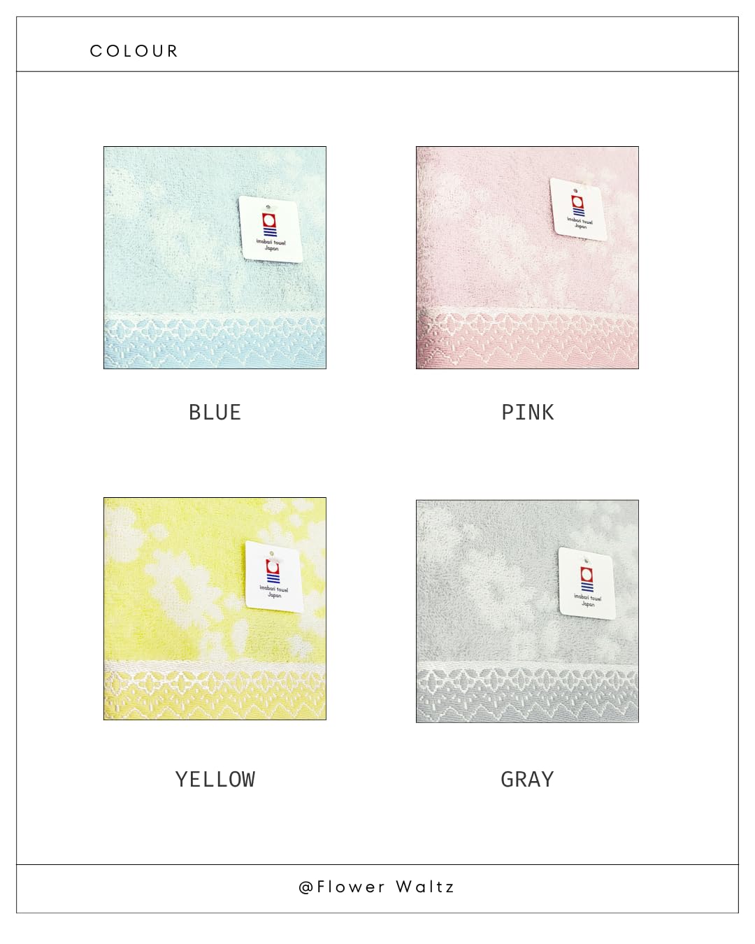 Hayashi Face Towel 34x80cm Soft and Absorbent Imabari Towel Gray