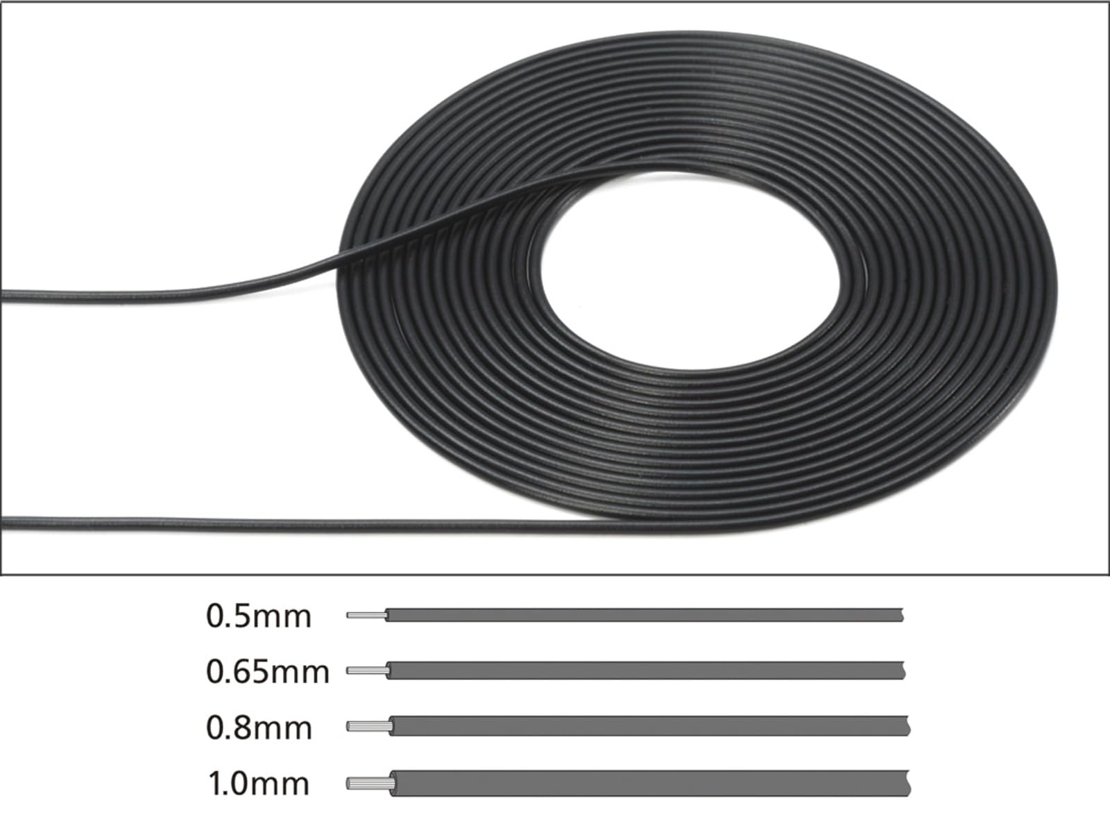 TAMIYA Detail Up Parts No.77 Piping Cable 0.8mm Black Model Kit