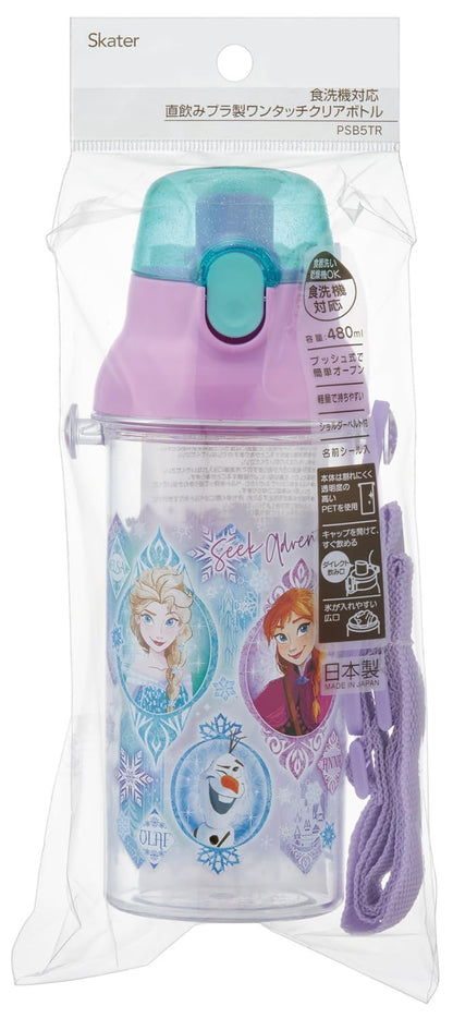 Skater Kids Clear Water Bottle 480ml Featuring Disney Frozen