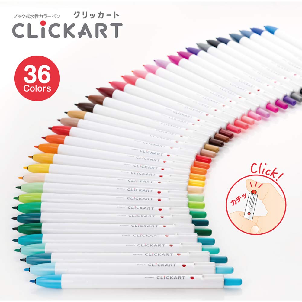 ZEBRA ClickArt Water-Based Pen Set 12 Colors for Creative Projects