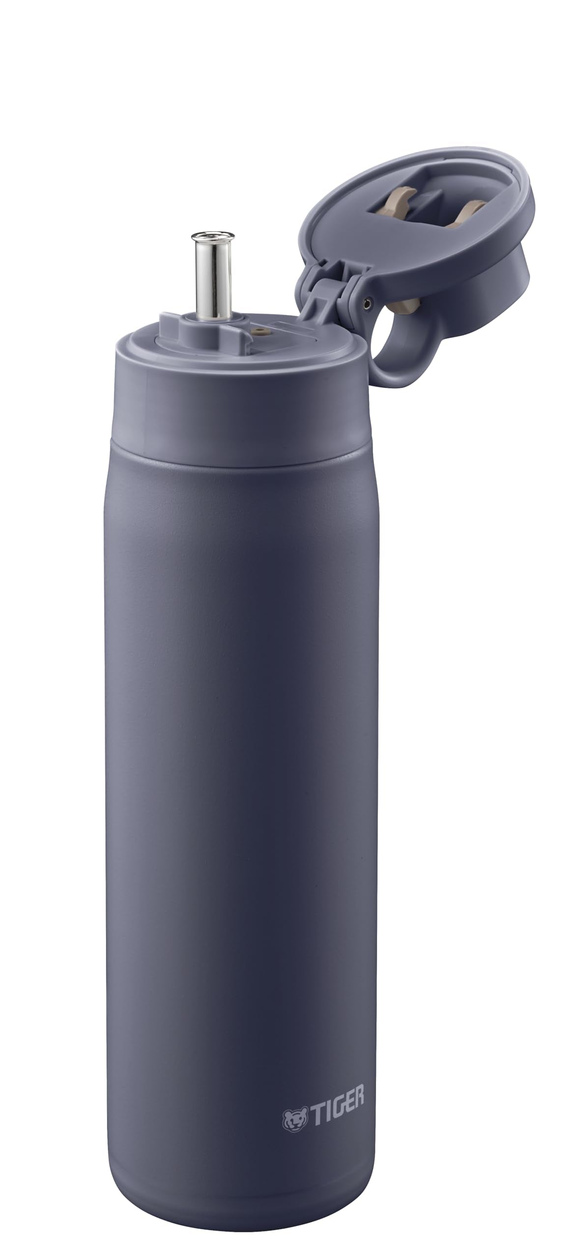 TIGER Stainless Steel Water Bottle 750ml with Straw for Easy Cleaning