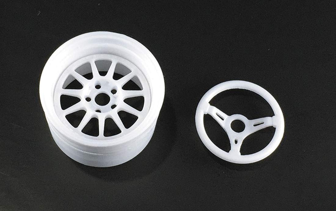 Asuka Model 1/24 Orange Wheels Forged White Plastic Model Parts