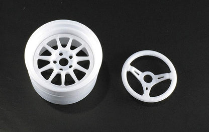 Asuka Model 1/24 Orange Wheels Forged White Plastic Model Parts
