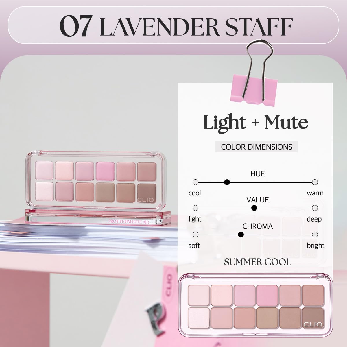 CLIO PRO EYE PALETTE AIR Lavender Staff for Versatile Makeup Looks
