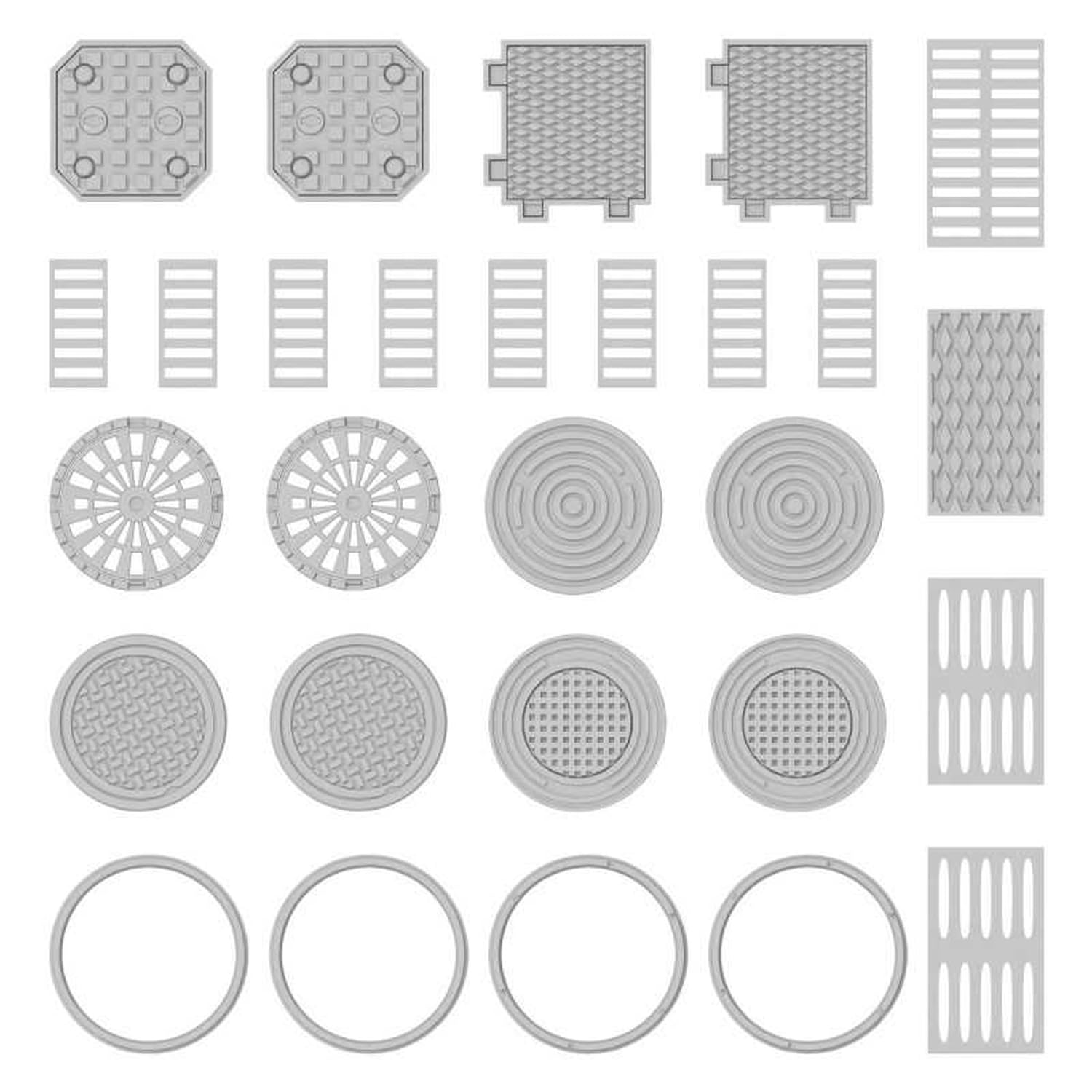 Green Stuff World 1/48 Scale 3D Printed Manhole Cover Kit