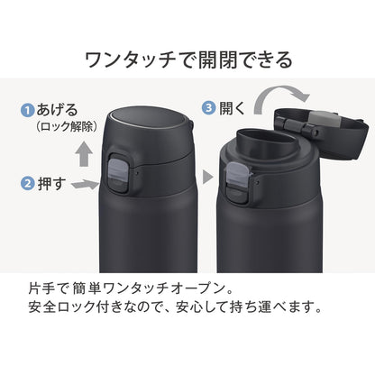ピーコック魔法瓶工業(The-peacock) ピーコック 水筒 ワンタッチ マグボトル 550ml 保温保冷 スポーツドリンク対応 保温 保冷 ステンレス 魔法瓶 ダークネイビー AKM-55 AK