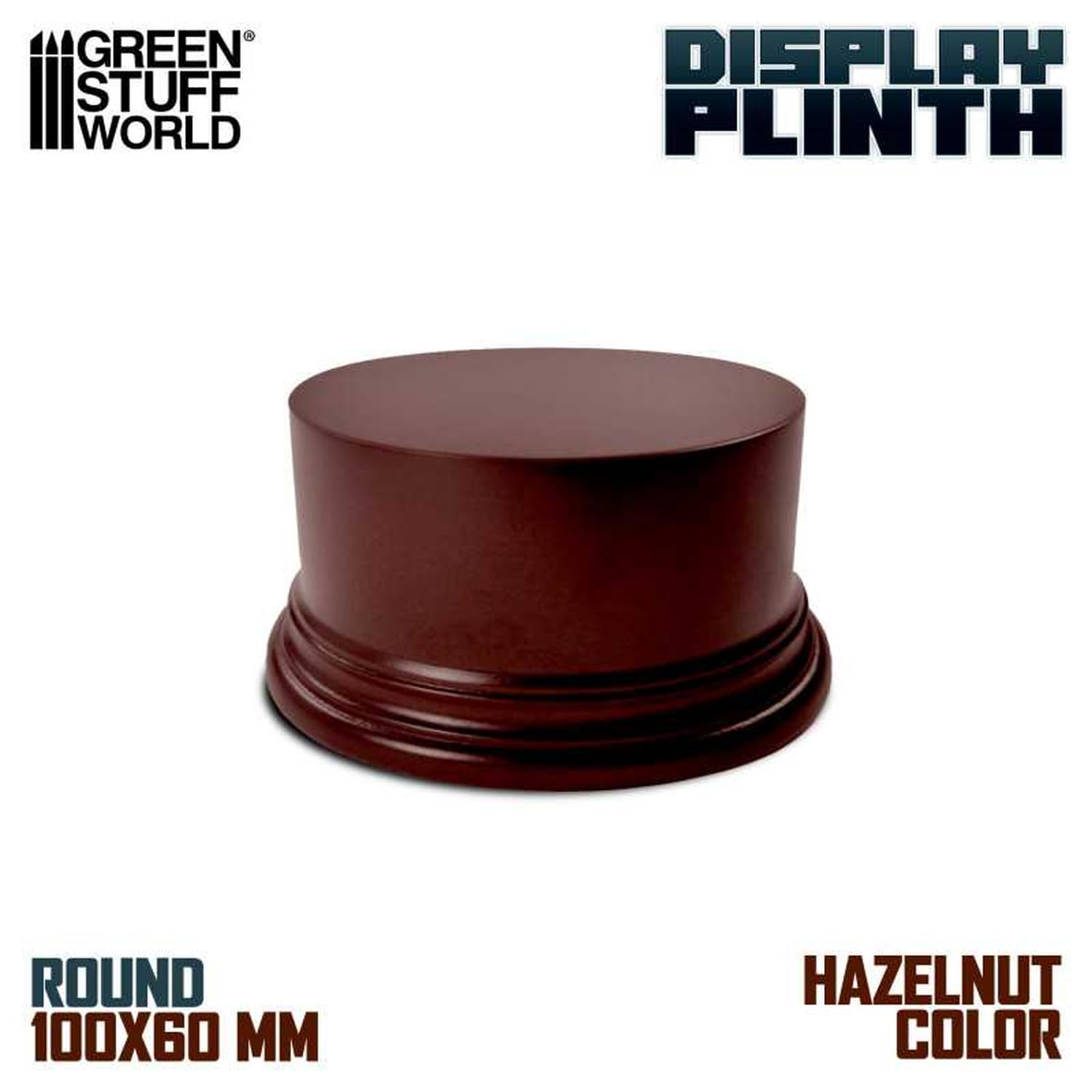 Green Stuff World Display Stand Cylinder 100mm Hazel Nut Brown