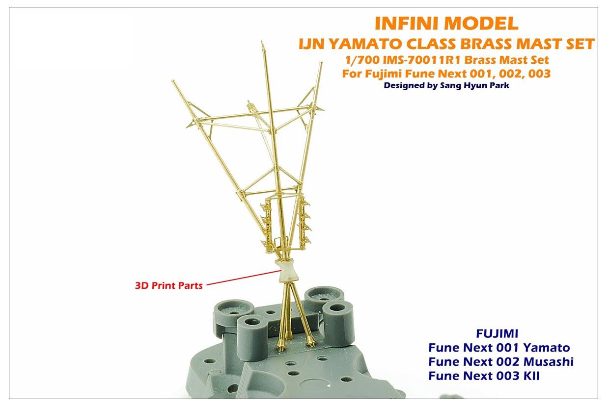 Infini Model 1/700 Scale Japanese Navy Battleship Mast Set for Model Kits