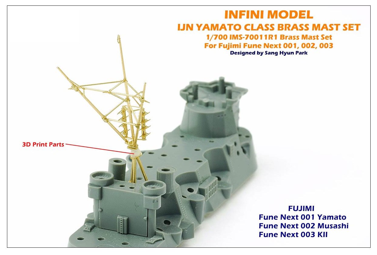 Infini Model 1/700 Scale Japanese Navy Battleship Mast Set for Model Kits
