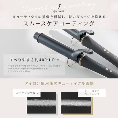 IRIS OHYAMA MiCOLA Curling Iron 32mm Adjustable Temperature Dark Gray