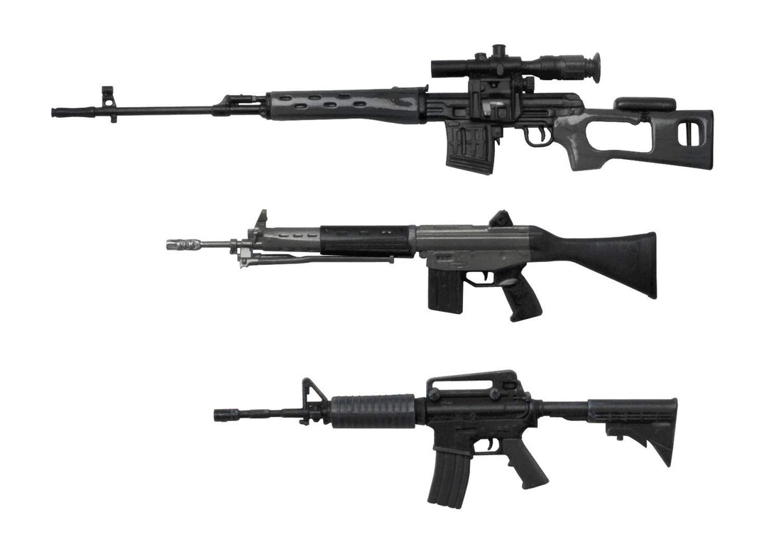 PLATZ Realistic Weapon Series Gunmetal Coated Rifles 1/12 Scale Model