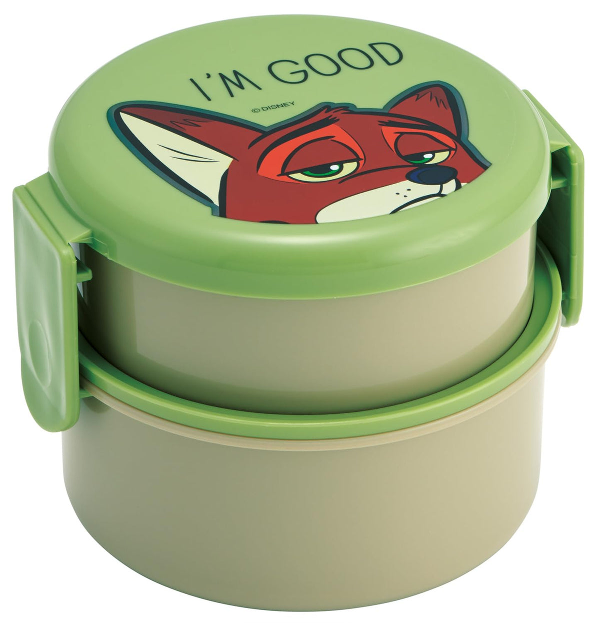 Skater Lunch Box with Fork 500ml Round Design Made in Japan