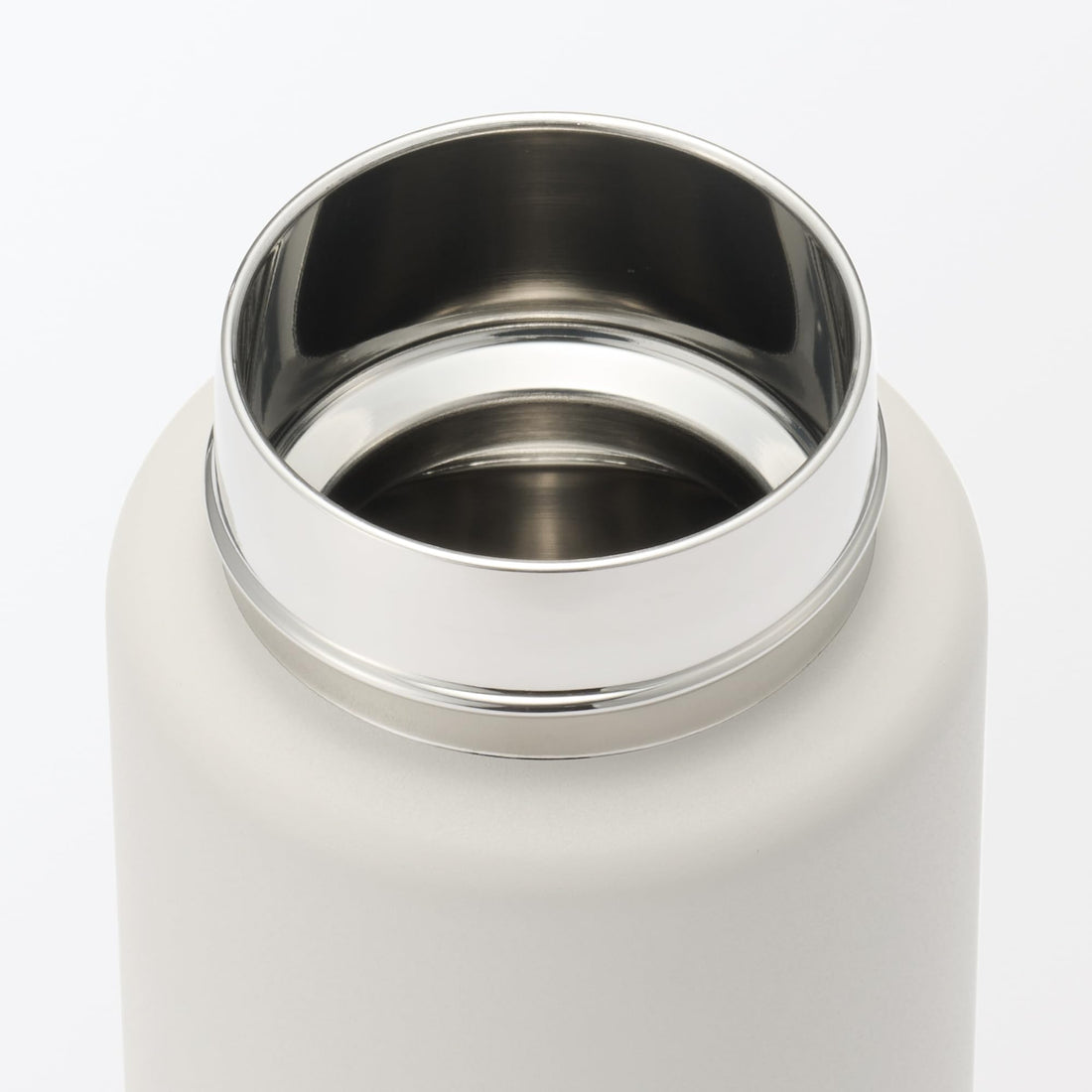 Mujirushiryouhin Vacuum-Insulated Hot and Cold Bottle, Handle Type, Gray Beige 750mL