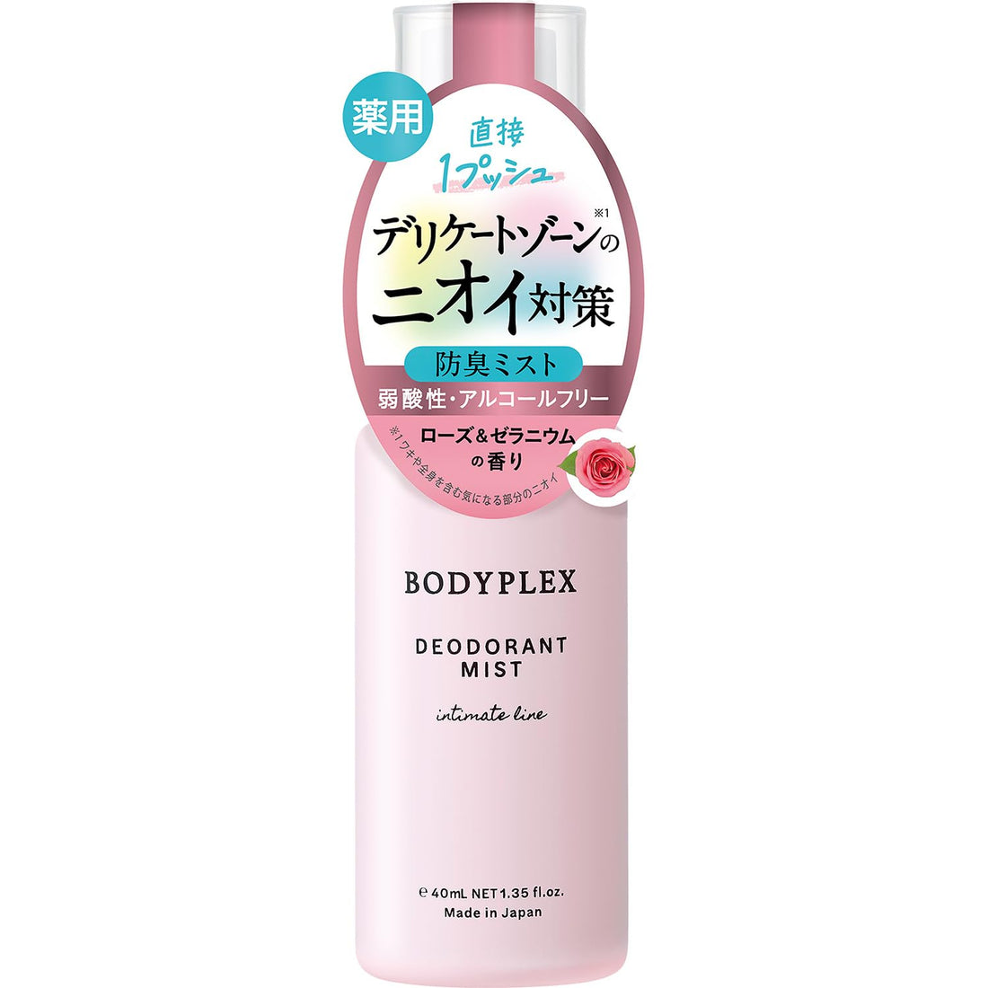 Bodyplex Deodorant Mist Rose and Geranium Scent 40ml