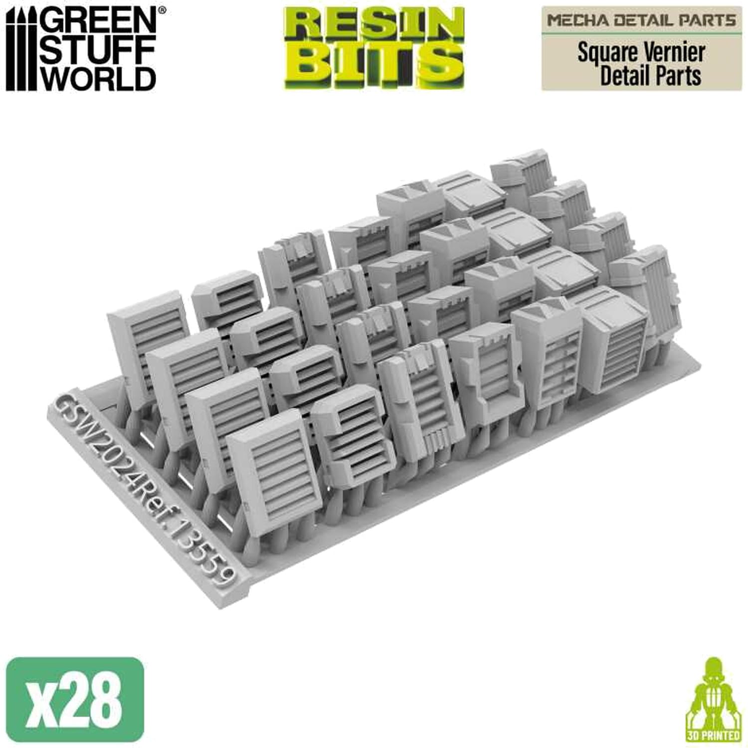 Green Staff World Square Exhaust Unit Detail Parts Set of 28