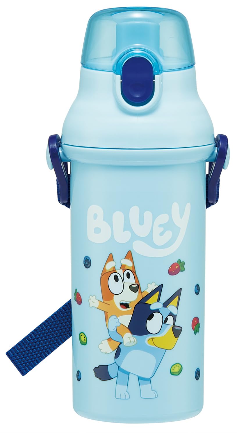 Skater Kids Water Bottle 480ml with One-Push Open Blue