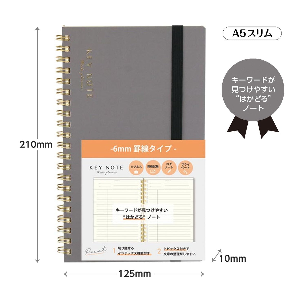 LABCLIP A5 Slim Notebook for Planning and Organization