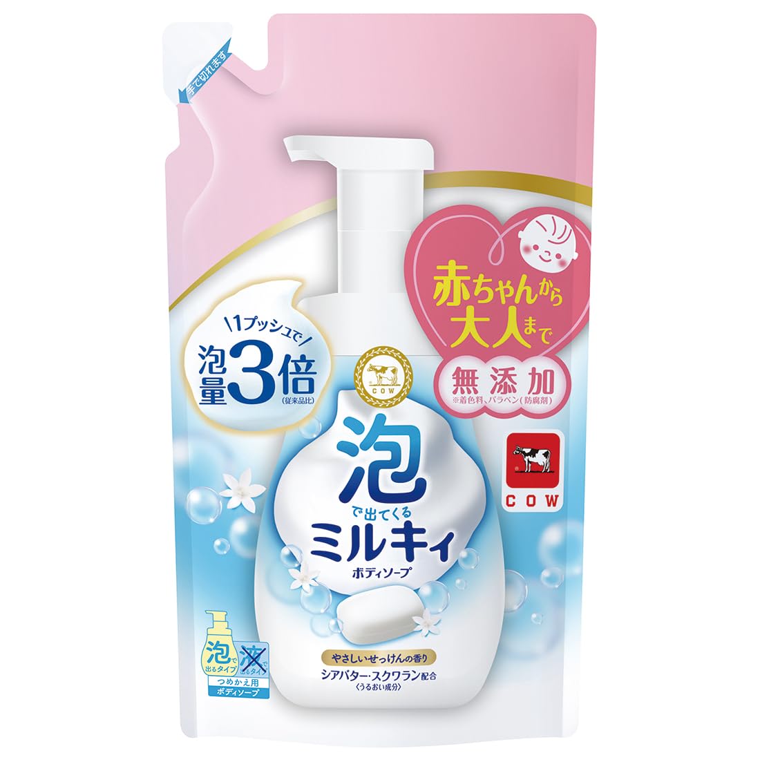 Gyuunyuusekken Foam Milky Body Soap Gentle Refill 450ml