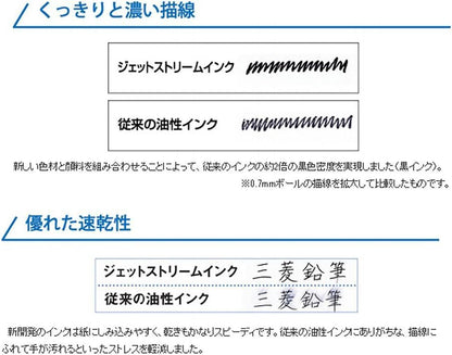 Mitsubishi Pencil Jetstream Ballpoint Pen 0.5mm Black Smooth Writing 5-Pack