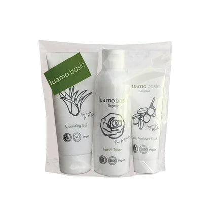 Luamo Basic Skincare Set Cleansing Gel Toner Moisturizer 100ml 150ml 50ml