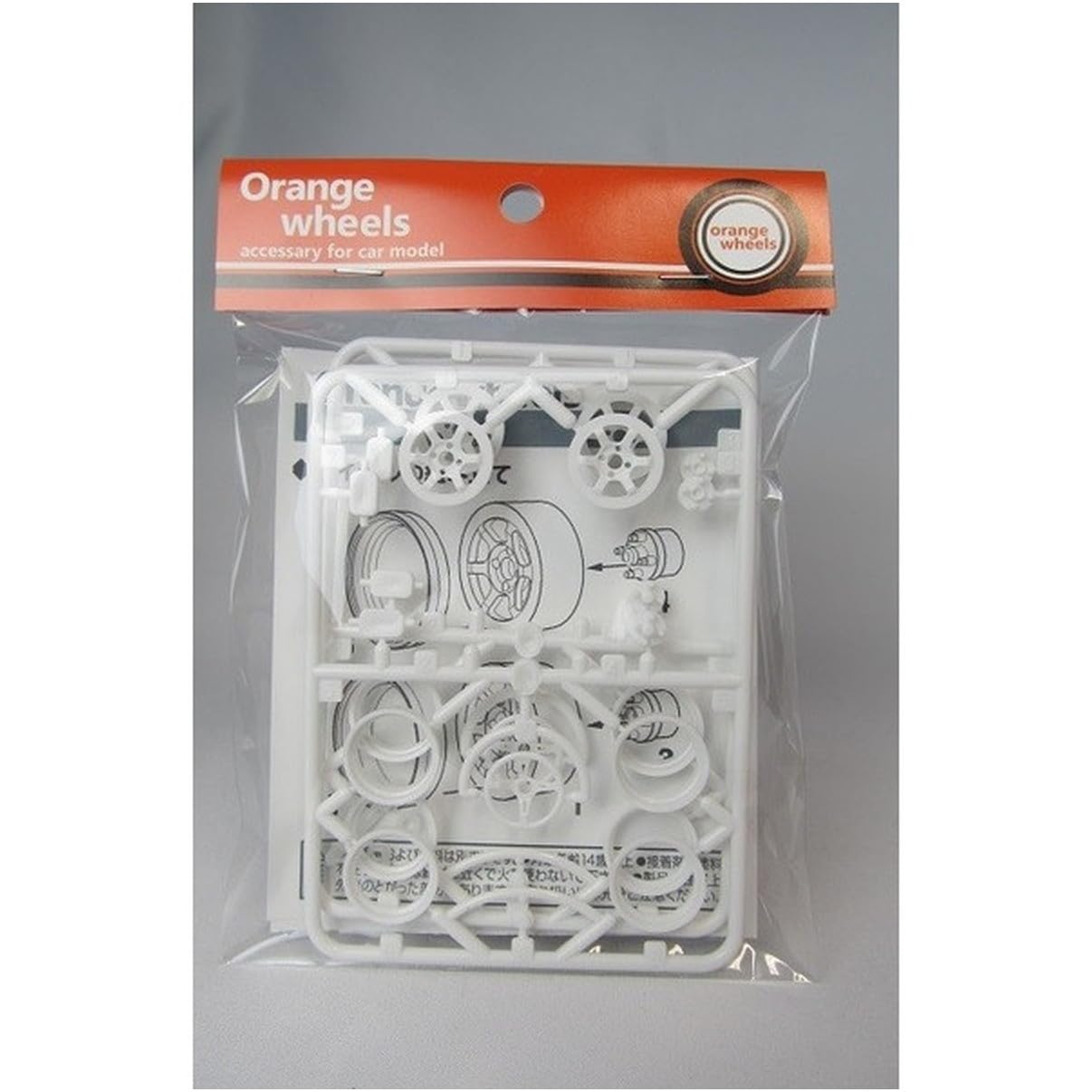 Asuka Model 1/24 Orange Wheels 6-Spoke Model Parts
