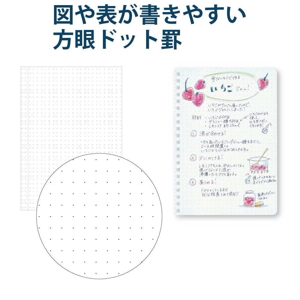 KOKUYO Soft Ring Notebook Clear B6 with Dot Grid 80 Sheets