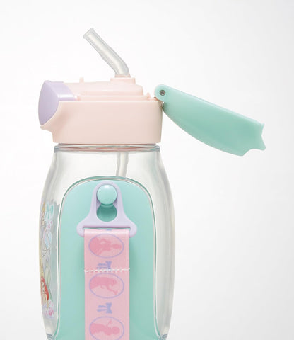 Skater Kids Straw Water Bottle 530ml with Disney Princess Design