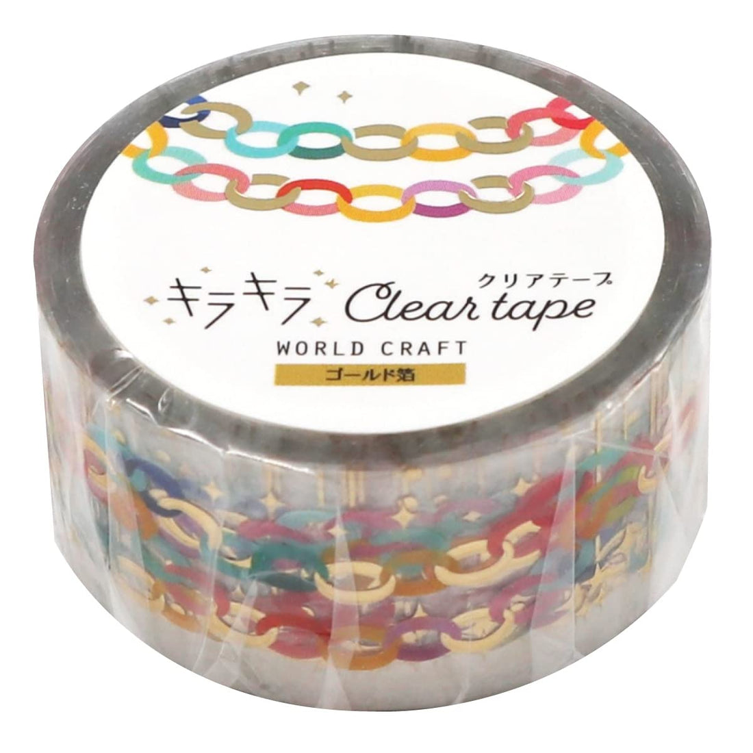World Craft Glitter Clear Tape Gold Foil 20mm Paper Garland