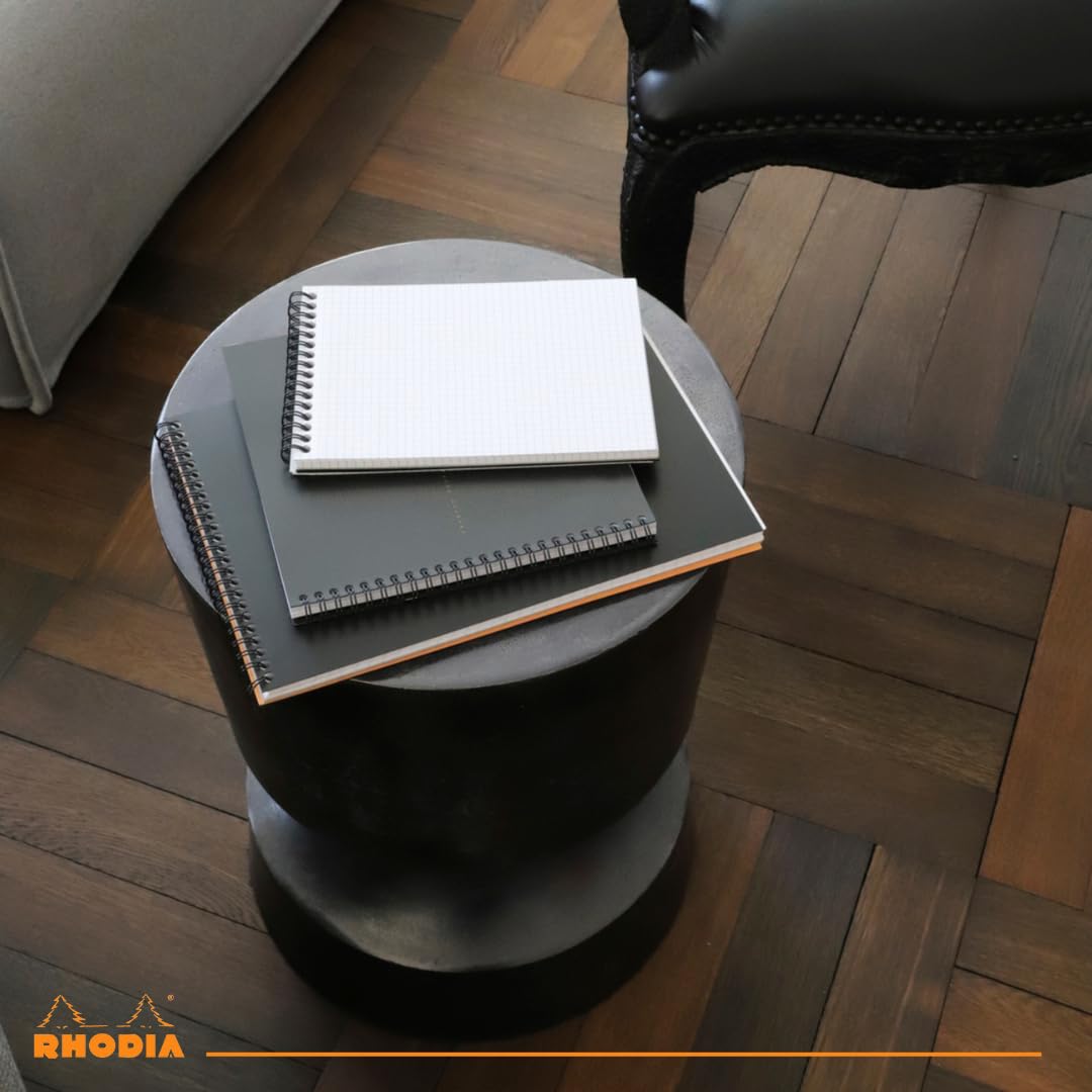 RHODIA Classic No. 16 A5 Grid Ring Notebook, Black, 160 Pages