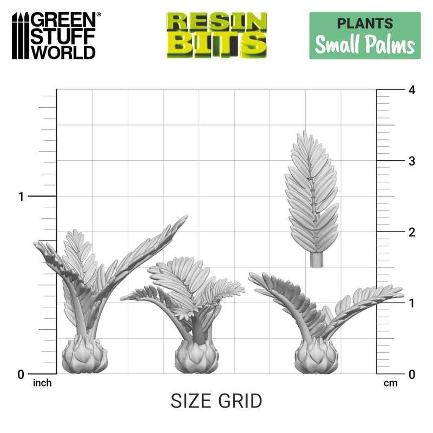 Green Stuff World 1/48 Scale 3D Printed Miniature Palm Trees Set