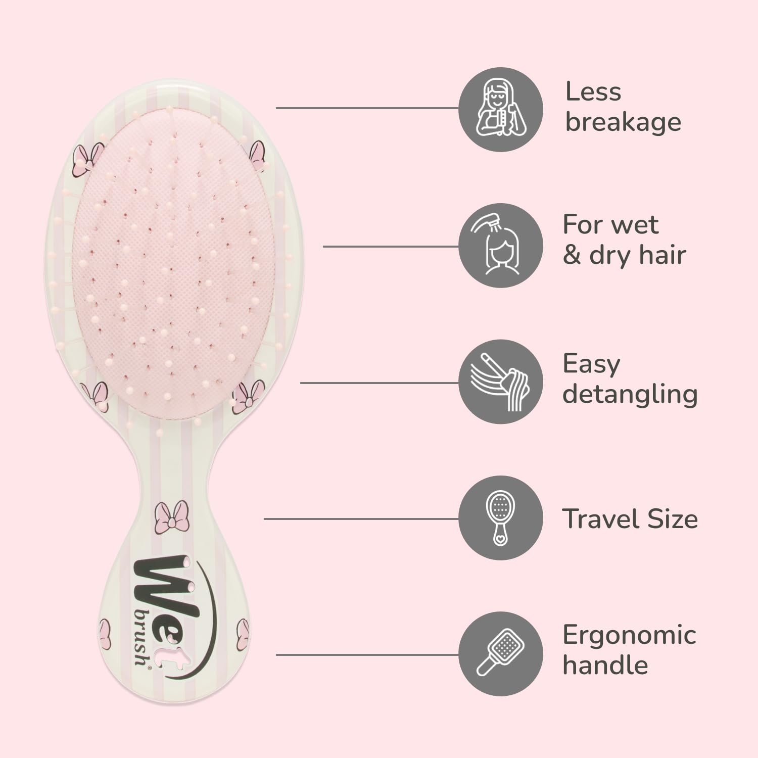 Wet Brush Mini Detangler Disney Hello Minnie for Easy Styling