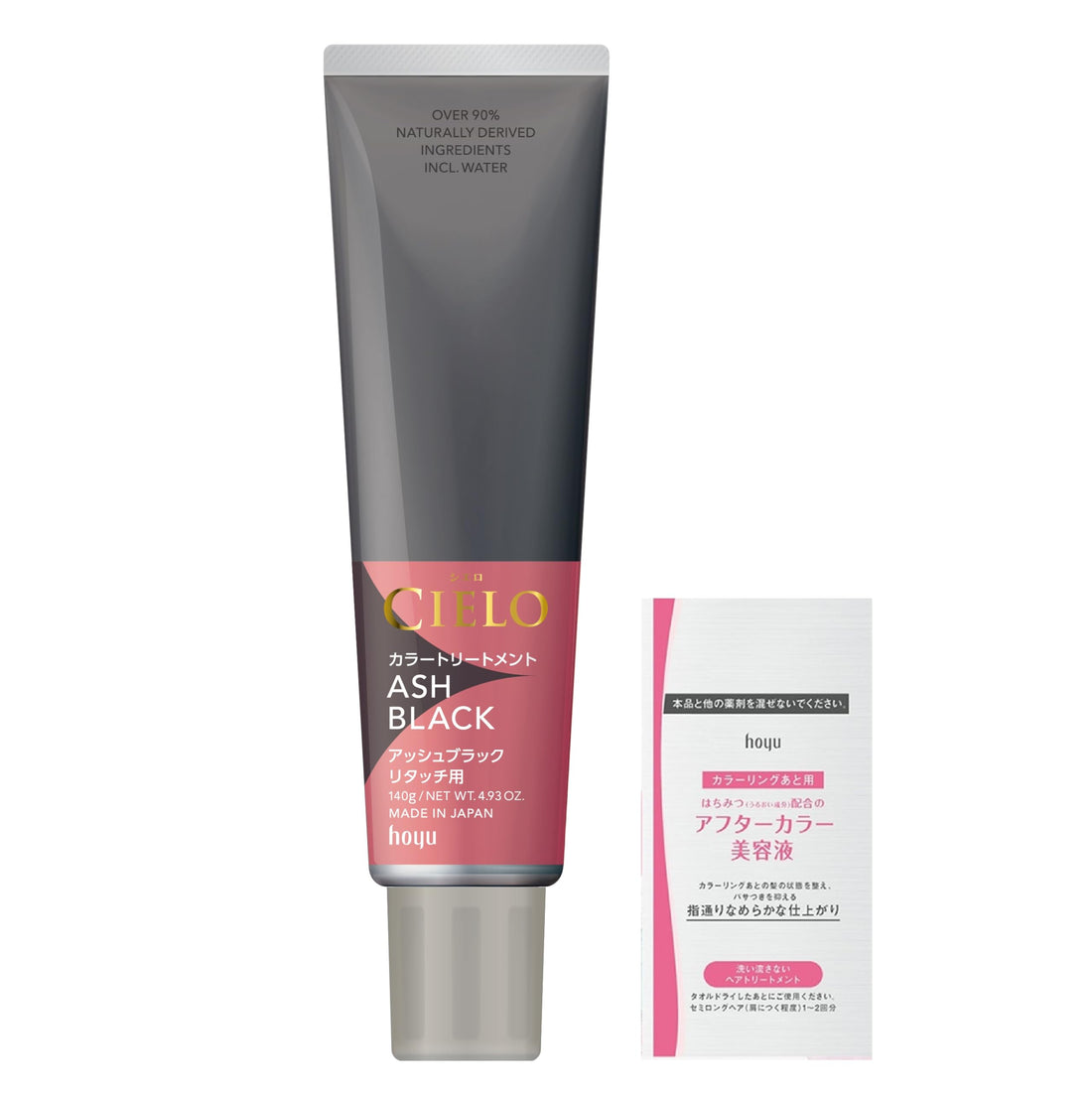 CIELO Color Treatment for Gray Hair Ash Black 140g with Bonus