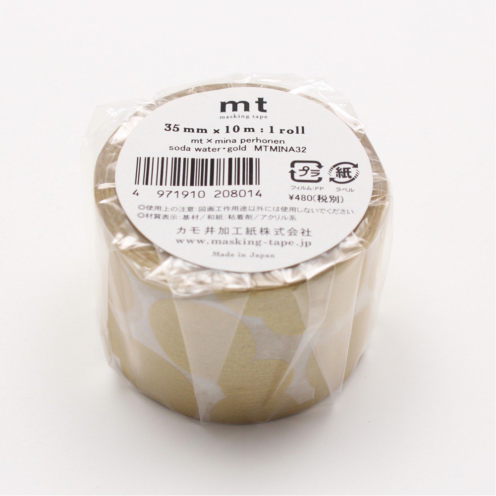 Kamoi Kakoshi Masking Tape mt Minä Perhonen Soda Water Gold 35mm x 10m