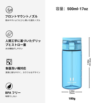 Super Sparrow 500ml Water Bottle with Straw BPA-Free Tritan