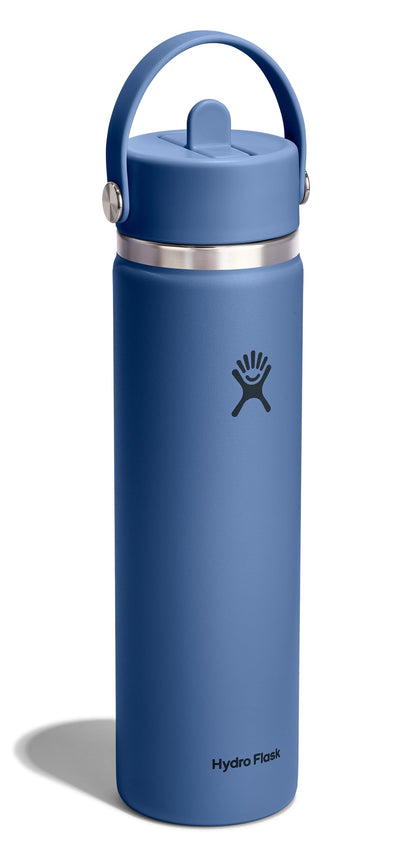 Hydro Flask Wide Mouth Flex Straw 24oz Water Bottle in Harbor Blue