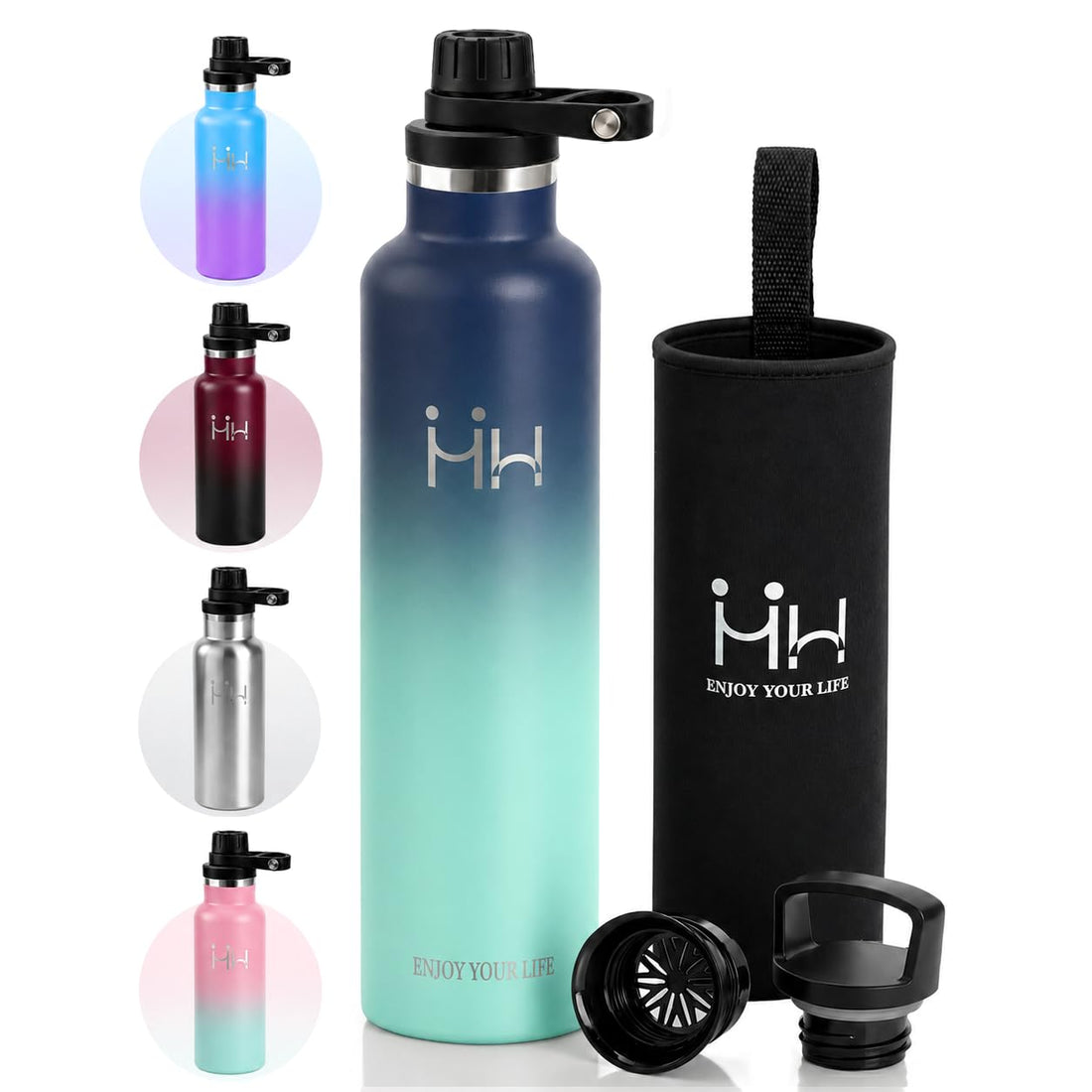 HoneyHolly Stainless Steel Water Bottle 1L Vacuum Insulated
