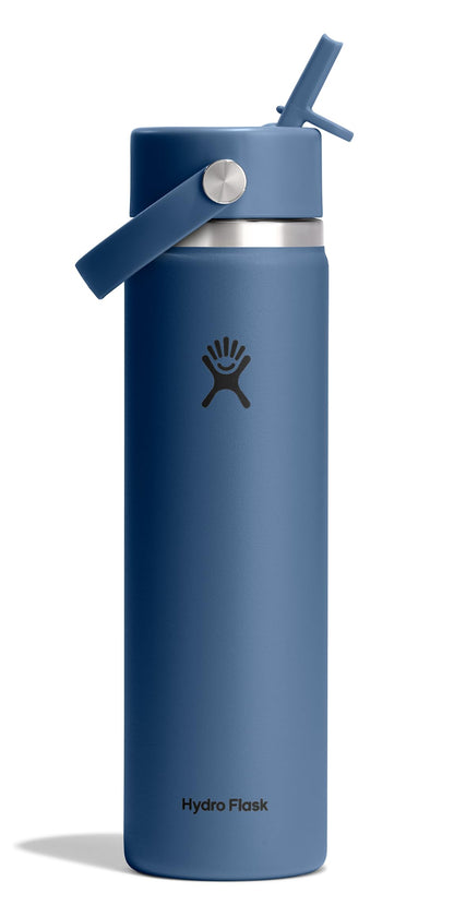 Hydro Flask Wide Mouth Flex Straw 24oz Water Bottle in Harbor Blue
