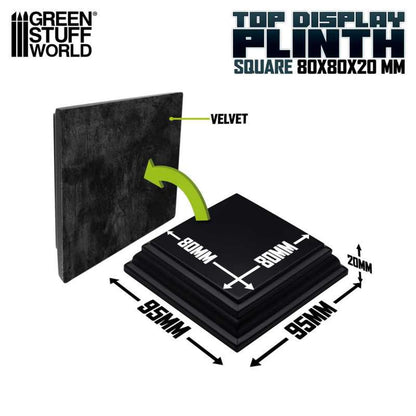 Green Stuff World Display Base 8x8cm MDF Wood for Hobby Collectibles