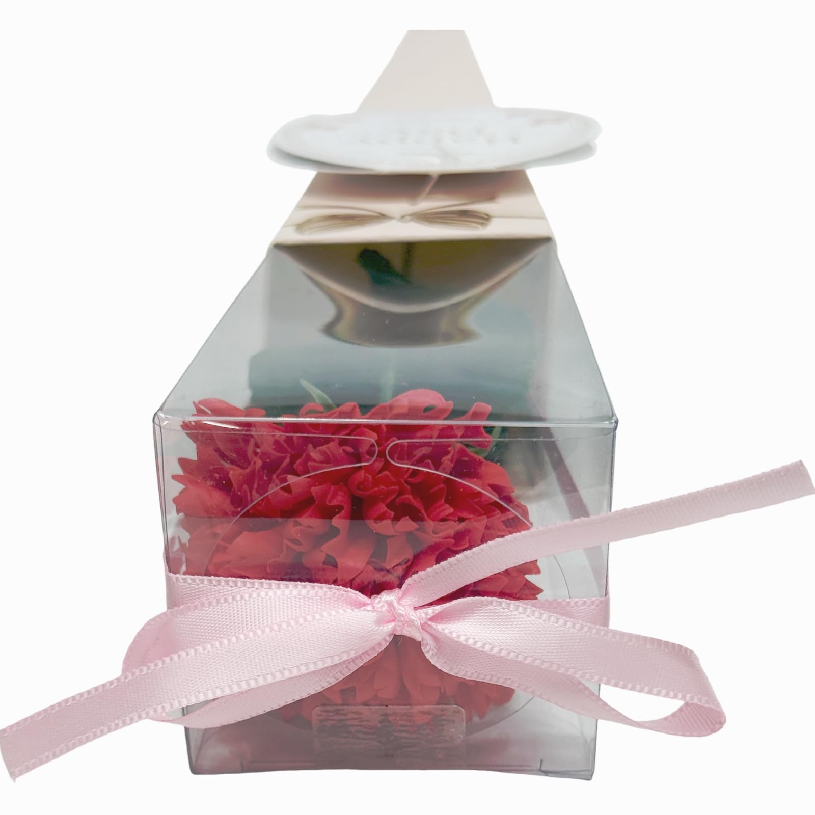Q-FLA Bath Soak with Soap Flower Bouquet Red Carnation Gift Set