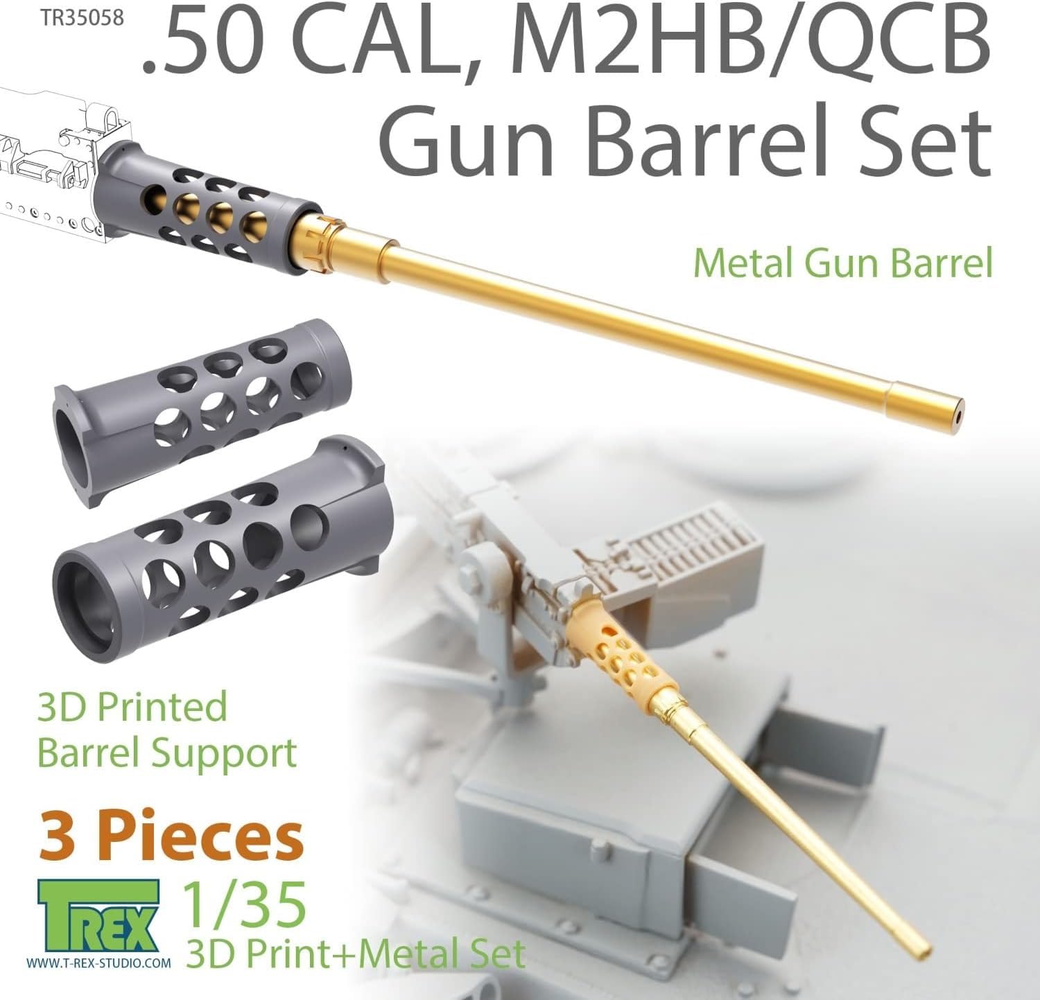 T-rex Studio 1/35 Scale M2 Heavy Machine Gun Barrel Set for Models
